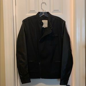NWT Calvin Klein Leather Wool Jacket - Men’s S 🏍